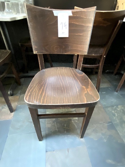 *EACH*WALNUT-STAINED CAFE CHAIRS