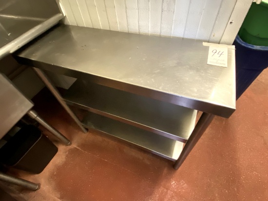 ALL S/S 37"X13" UTILITY TABLE W/(2)UNDERSHELVES