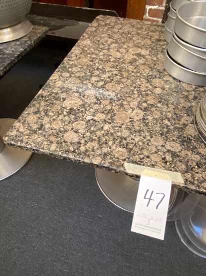 *EACH*ASST GRANITE 35"X32" TABLES W/HEAVY-DUTY S/S BASE