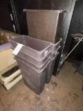 *LOT*(8)BROWN PLASTIC TRASH RECEPTACLES