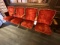 VINTAGE BERKELEY RED VELVET 4-SEAT THEATER SEATING SECTION