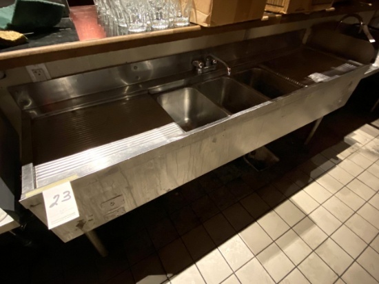 S/S 3-COMPARTMENT 72" BAR SINK