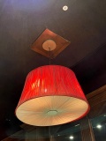 *EACH*RED FABRIC HANGING CHANDELIERS (APPROX 36