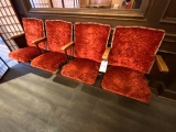 VINTAGE BERKELEY RED VELVET 4-SEAT THEATER SEATING SECTION