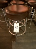 *EACH*CHROME SWIVEL STOOLS W/BROWN VINYL SEAT