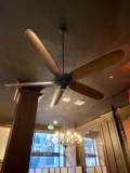 LARGE WOOD 5-BLADE CEILING FAN (CEILING MOUNTED)