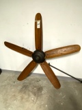 LARGE WOOD 5-BLADE CEILING FAN (NEEDS CONTROLLER)