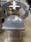 *EACH*MOLDED DARK GRAY STOOLS W/GRAY METAL FRAME