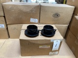 *EACH*DOZEN SETS NEW DIVERSIFIED CERAMICS BLACK MATTE LATTE CUPS W/SAUCERS MOD. DC149/DC150