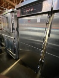 FWE ALL S/S SPLIT-DOOR COOK & HOLD RETHERMALIZER TRANSIT CABINET W/(30)SPEED BASKETS & CASTERS