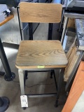 *EACH*OAK BAR STOOLS W/BLACK METAL FRAME