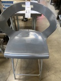 *EACH*MOLDED DARK GRAY STOOLS W/GRAY METAL FRAME