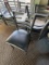 *EACH*GRAY METAL CAFE CHAIRS W/BLACK VINYL SEAT