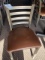 *EACH*GRAY METAL CAFE CHAIRS W/BROWN VINYL SEAT