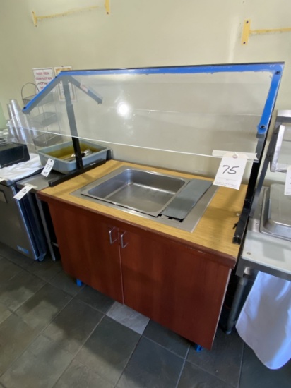 CUSTOM 48" REFRIGERATED BAIN MARIE W/SNEEZEGUARD & CASTERS