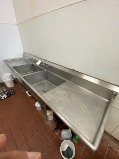 S/S 2-COMPARTMENT 118" SINK W/29"X24" TUBS