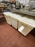 *EACH*LARGE WHITE PLASTIC INGREDIENT BINS W/CASTERS