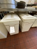 *EACH*LARGE WHITE PLASTIC INGREDIENT BINS W/CASTERS