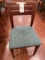 *EACH*LOWENSTEIN MAHOGANY CAFE CHAIRS W/GREEN FABRIC SEAT