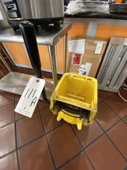 YELLOW PLASTIC MOP BUCKET & WRINGER