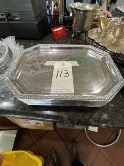 *EACH*S/S 14"X10" SERVING TRAYS