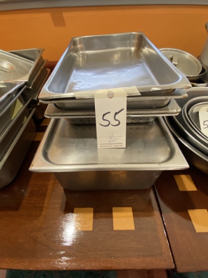 *LOT*(5)S/S FULL-SIZE 2" & 4" HOTEL PANS