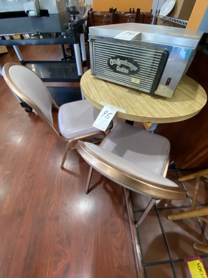 LAMINATE 30" TABLE W/(2)STACKING CHAIRS