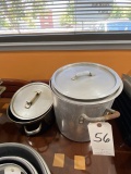 *LOT*(2)ALUMINUM & S/S SMALL POTS W/LIDS