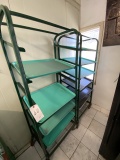 *EACH*GREEN METAL SLANTED DISPLAY RACKS W/CASTERS