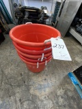 *EACH*RED PLASTIC ROUND BEVERAGE/ICE BINS W/ROPE HANDLES