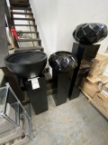 *EACH*BLACK PLASTIC COLUMNS W/VASES