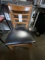 *EACH*WOOD LADDERBACK CHAIRS W/BLACK VINYL SEAT (DAMAGED SEATS)