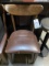 *LOT*(25)WOOD CHAIRS W/BROWN VINYL SEAT (DAMAGED SEATS)