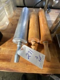 *LOT*(3)ALUMINUM & WOOD ROLLING PINS