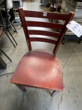 *LOT*(18)BURGUNDY STAINED WOOD LADDERBACK CHAIRS