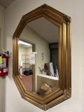 GILDED FRAMED OCTAGONAL WALL MIRROR