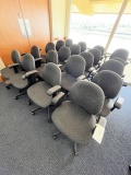 *EACH*UNITED GREY/BLACK FABRIC 4-WAY ADJUSTABLE OFFICE ARM CHAIRS