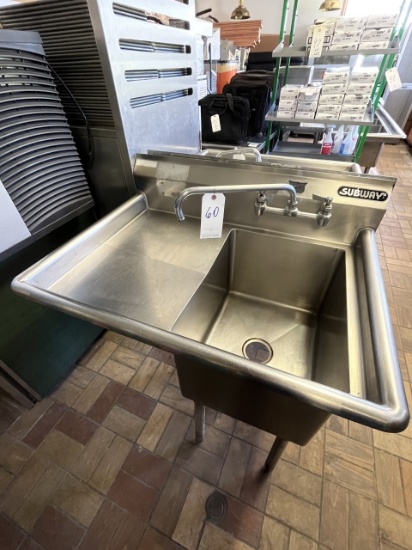 DUKE S/S 16"X21" UTILITY SINK W/16" LH-SIDE DRAINBOARD