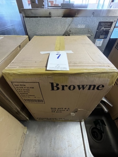 *EACH*NEW BROWNE S/S 1/3-SIZE 4" ANTI-JAM FOOD PANS (IN BOX)