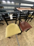 *EACH*BLACK METAL LADDERBACK CHAIRS W/ASST-COLOR VINYL SEAT