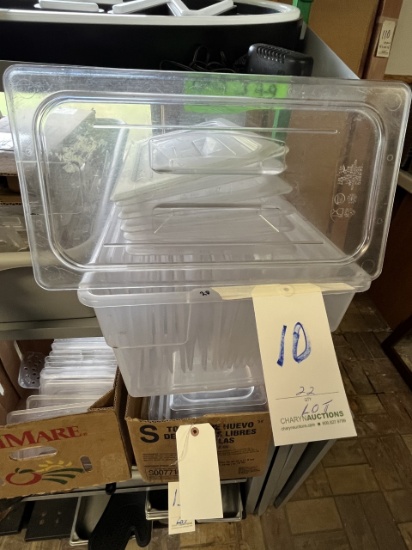 *LOT*(22)CLEAR PLASTIC 1/3-SIZE FOOD CONTAINER LIDS