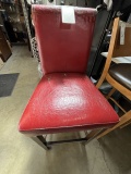 *LOT*(12)DISTRESSED RED LEATHER BAR STOOLS