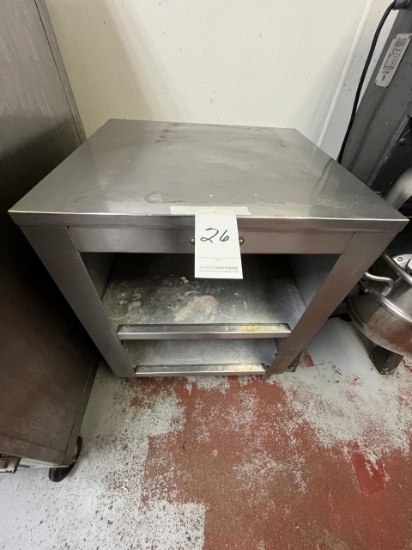S/S TOP 26"X24" ENCLOSED UTILITY TABLE W/(2)SHELVES