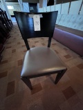 *EACH*GAR WOOD CAFE CHAIRS W/BROWN VINYL SEAT