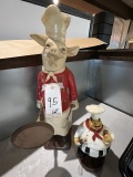 *LOT*(2)CERAMIC PIG CHEF/CHEF DISPLAY STATUES