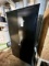 BLACK METAL 2-DOOR STORAGE CABINET W/(5)SHELVES & KEY