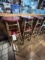 *EACH*WOOD BAR STOOLS W/RED SEAT