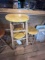 *EACH*WOOD BAR STOOLS W/YELLOW SEAT