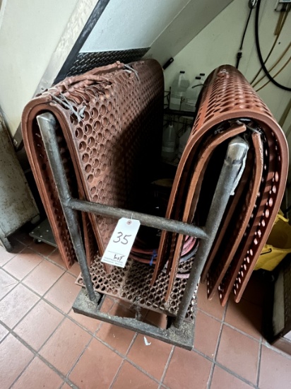 *LOT*METAL FLOOR MAT CART W/RUBBER MATS