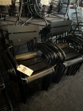 *EACH*BLACK METAL STACKING PATIO ARM CHAIRS